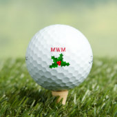 Kerstmis Holly Monogram Golf Ball Golfballen (Insitu Shirt)
