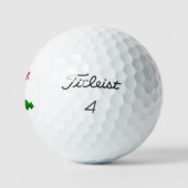 Kerstmis Holly Monogram Golf Ball Golfballen (Logo)