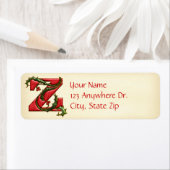 Kerstmis Holly Monogram Z Etiket (Insitu)