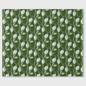 Kerstmis Holly op Dark Green Cadeaupapier (Vlak)