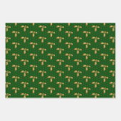 Kerstmis Holly op Groen, Zwart en Wit Inpakpapier Vel (Voorkant)