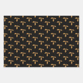 Kerstmis Holly op Navy Blue, Zwart en Wit Inpakpapier Vel (Voorkant 2)