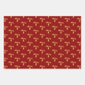 Kerstmis Holly op Rood, Groen en Wit Inpakpapier Vel (Voorkant)
