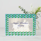 Kerstmis Holly Patroon Fotokaart Feestdagenkaart (Staand voorkant)