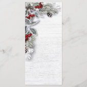 Kerstmis Holly Pine Kerstmis Vakantie Diner Menu (Achterkant)