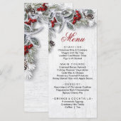 Kerstmis Holly Pine Kerstmis Vakantie Diner Menu (Voorkant / Achterkant)