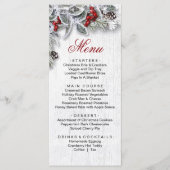 Kerstmis Holly Pine Kerstmis Vakantie Diner Menu (Voorkant)