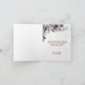 Kerstmis Holly Pine Rustic Holiday Greeting Card Feestdagen Kaart (Binnen)