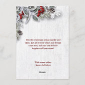 Kerstmis Holly Pine Rustic Holiday Greeting Card Feestdagenkaart (Achterkant)