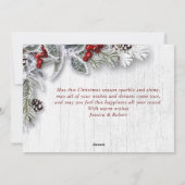 Kerstmis Holly Pine Rustic Holiday Greeting Card Feestdagenkaart (Achterkant)