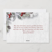 Kerstmis Holly Pine Rustic Holiday Greeting Card Feestdagenkaart (Achterkant)