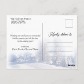 Kerstmis Holly Pine Rustic Photo Holiday Greep Briefkaart (Achterkant)