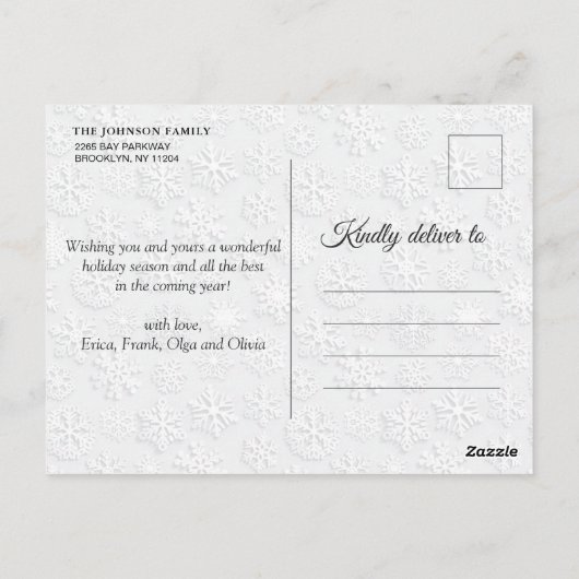 Kerstmis Holly Pine Rustic Photo Holiday Greep Briefkaart (Achterkant)