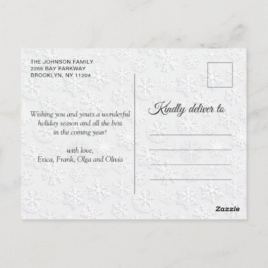 Kerstmis Holly Pine Rustic Photo Holiday Greep Briefkaart (Achterkant)