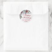 Kerstmis Holly Pine rustieke vakantie envelop zege Ronde Sticker (Tas)