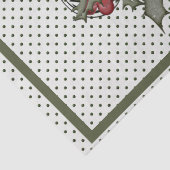 Kerstmis-Holly-POLKA-DOT-Prettige feestdagen Tissuepapier (Detail)