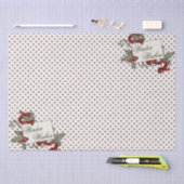 Kerstmis-Holly-POLKA-DOT-Winter Wishes Tissuepapier (Craft)