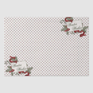 Kerstmis-Holly-POLKA-DOT-Winter Wishes Tissuepapier