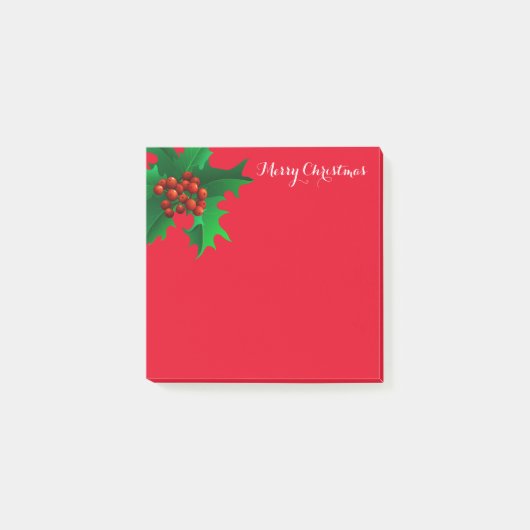 Kerstmis Holly Post-it-Notes Post-it® Notes (Voorkant)