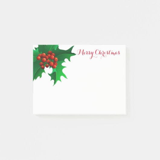 Kerstmis Holly Post-it-Notes Post-it® Notes (Voorkant)