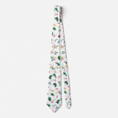 Kerstmis Holly Red Berry Foliage Gold Greenery Stropdas (Voorkant)