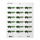 Kerstmis Holly Ribbon-adreslabel, aanpasbaar Etiket (Full Sheet)