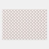 Kerstmis Holly Roze & Groen Inpakpapier Vel (Voorkant)