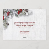 Kerstmis Holly Rustic Photo Holiday Greeting Card Feestdagenkaart (Achterkant)