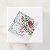 Kerstmis Holly Rustic Wood Holiday Gift Bedankjes Labels (In situ)