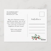 Kerstmis Holly Rustiek 5 FOTO Groet Vakantie Po Briefkaart (Achterkant)