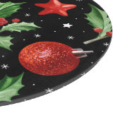 Kerstmis Holly Sneeuwsterren Naadloos Snijplank (Hoek)