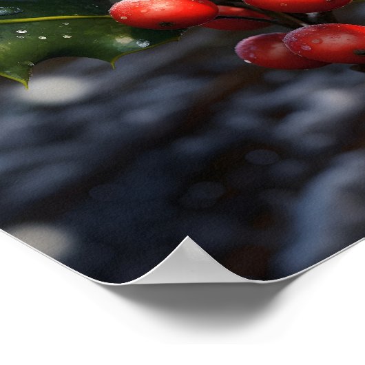 Kerstmis Holly Verbluffende Foto Poster (Hoek)