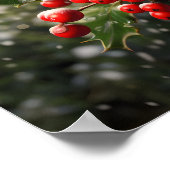 Kerstmis Holly Verbluffende Foto Poster (Hoek)