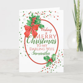 Kerstmis Holly Vrouw Feestdagen Kaart