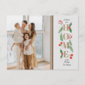 Kerstmis Holly We hebben Holiday Moving Photo Briefkaart (Voorkant)