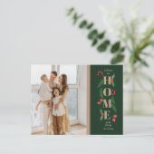 Kerstmis Holly We hebben Holiday Moving Photo Briefkaart (Staand voorkant)