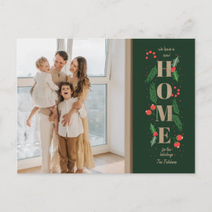 Kerstmis Holly We hebben Holiday Moving Photo Briefkaart