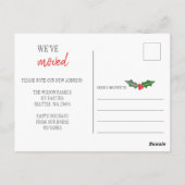 Kerstmis Holly We hebben Holiday Moving Photo Briefkaart (Achterkant)