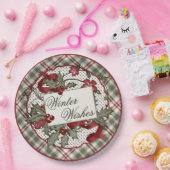 Kerstmis-Holly-WINTER-WISHES-Bord Papieren Bordje (Feest)