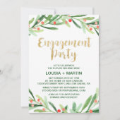 Kerstmis Holly Wreate Engagement Party Kaart (Voorkant)