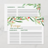 Kerstmis Holly Wreate Vrijgezellenfeest Recipe Kaa Briefkaart (Voorkant / Achterkant)
