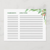Kerstmis Holly Wreate Vrijgezellenfeest Recipe Kaa Briefkaart (Achterkant)