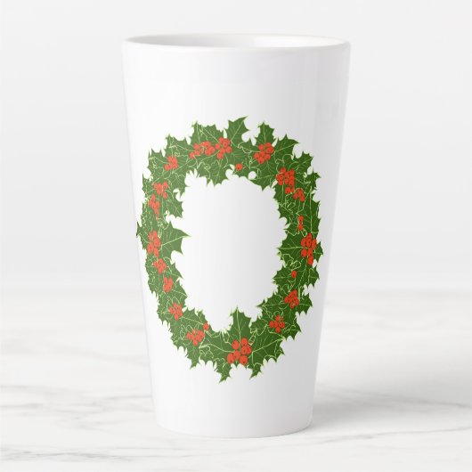 Kerstmis Holly Wreath Coffee Mok (Voorkant)