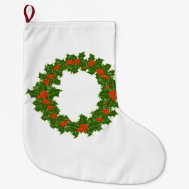 Kerstmis Holly Wreath Grote Kerstsok