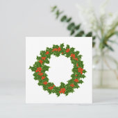 Kerstmis Holly Wreath Kaart (Staand voorkant)