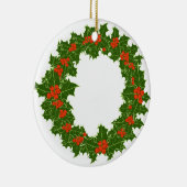 Kerstmis Holly Wreath Keramisch Ornament (Rechts)