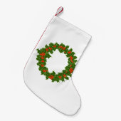 Kerstmis Holly Wreath Kleine Kerstsok (Voorkant (Hangend))
