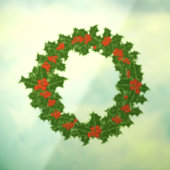 Kerstmis Holly Wreath Raamsticker (Vel 3)