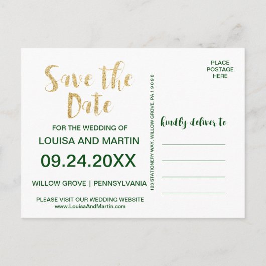 Kerstmis Holly Wreath Save the Date Aankondigingskaart (Achterkant)