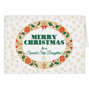 Kerstmis Holly Wreath voor Stepdochter Snowflakes